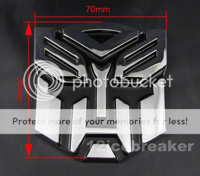 Auto Car 3D Transformer Autobot Logo Emblem Badge Sticker Decal Chrome
